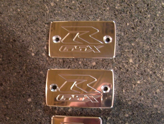 GSXR1100 Brake and Clutch reservoir caps, "GSXR"