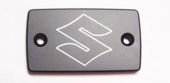1989-2002 GS500 Brake reservoir cap, Black with "S" logo - Click Image to Close